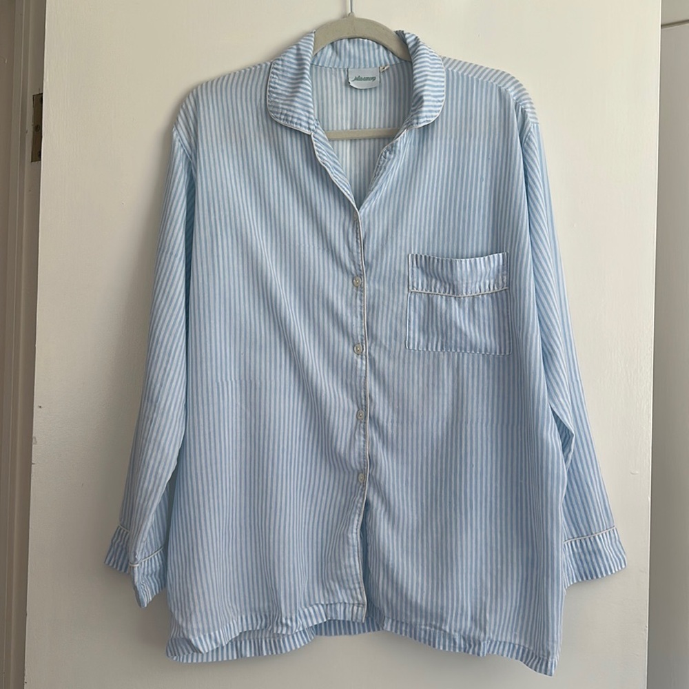 Julia Amory Blue and White Stripe PJ Set, Size M